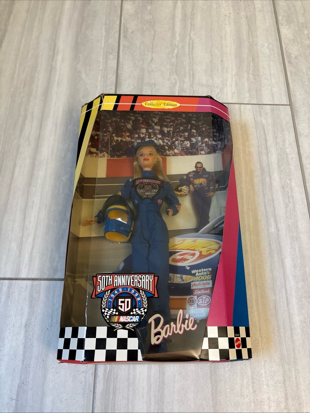 50th Anniversary Nascar 1998 Barbie Doll New in box Hot Wheels Kyle Petty NIB